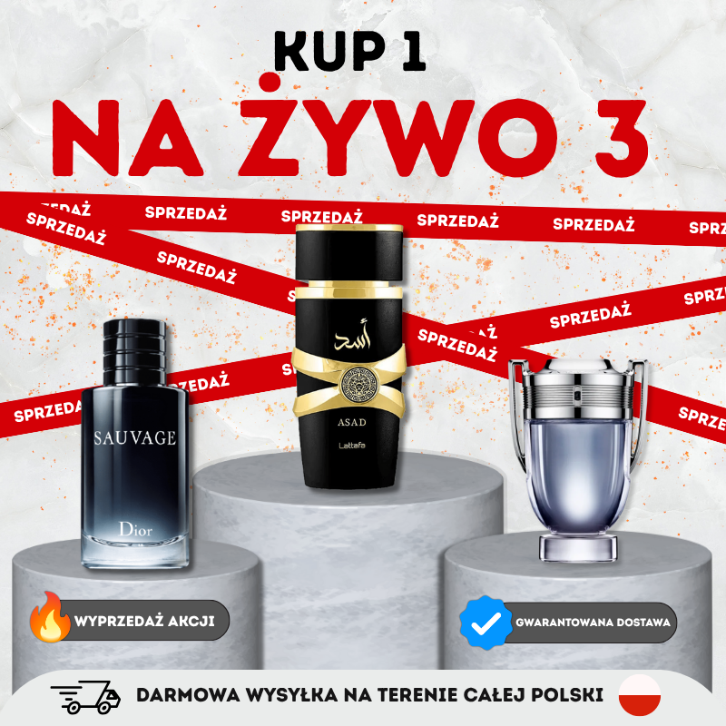 Kup 1 i Zgarnij 3 Perfumy Premium dla Mężczyzn! Sauvage + Invictus + Asad