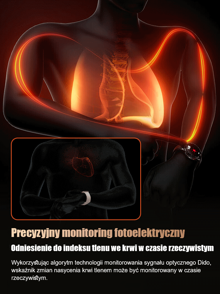 Smartwatch Y68 – Zegarek do pomiaru poziomu cukru we krwi ze stalowym paskiem